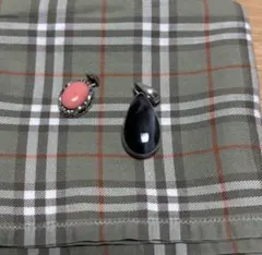 シルバー925 ピンクと黒のペンダントトップ