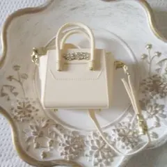 JILL by JILLSTUART　アイボリー ミニハンドバッグ ガチャガチャ