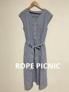 ROPE PICNIC ノースリーブ ストライプワンピース