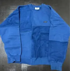 Covernat 青 フリース パネルデザイン スウェット