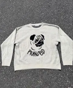 WEGOプードル刺繍オーバーサイズニットセーターのサムネイル