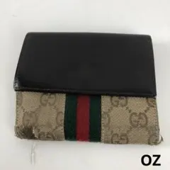 GUCCI グッチ GGキャンバス シェリーライン 二つ折り財布 ベージュ