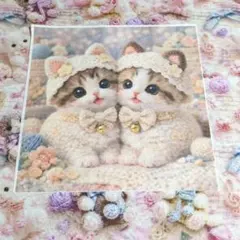 未使用 可愛い猫ちゃんパネル生地＆猫ちゃん柄生地 - メルカリ