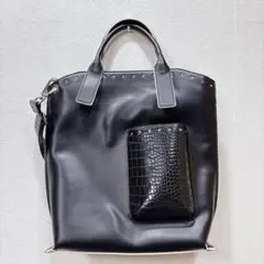 美品　RayBEAMS別注 キャセリーニ　2WAYトートバッグ A4可 ブラックのサムネイル