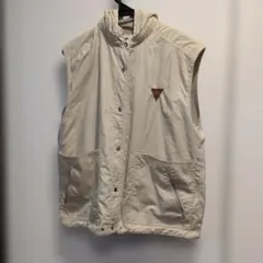 254・フード付きベージュリバーシブルベスト