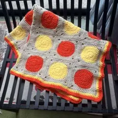 かぎ編み ハンドメイド かぎ針編み マルチカバー ブランケット レトロ