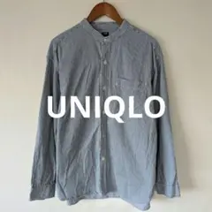UNIQLO（ユニクロ）ヒッコリーオーバーサイズスタンドカラーシャツ