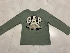 【4years】babyGap 恐竜ロゴ 長袖Tシャツ ロンT カーキ