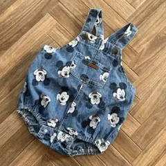 ミッキーマウス柄デニム　かぼちゃオール