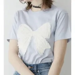 jouetie ジュエティ リボンモチーフTシャツ 水色M バレエコア　半袖のサムネイル