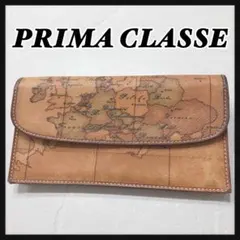 ☆PRIMA CLASSE☆ 長財布 地図柄 ベージュ レザー レディースのサムネイル