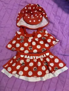 BABYDOLL ミニーちゃん　水着＆帽子セット　100
