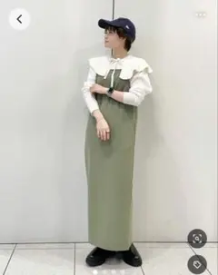 LOWRYSFARM ジョーゼットキャミ ワンピ カーキ