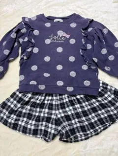 女の子の洋服・春秋用トップスとキュロットのセットアップのサムネイル