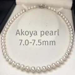 テリ強✨ピンク系】あこや真珠 パールネックレス 約7.0-7.5mm 本真珠