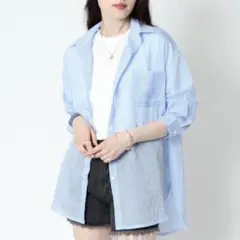 【半額以下！】GORGE シアー ストライプシャツ 長袖 レディース 春夏