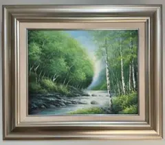 絵画・額縁・油絵・山本裕之・竹林・F4号・美術品・インテリア
