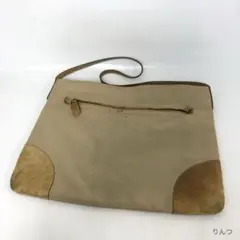PRADA プラダ スエード コーナーパッチ キャンバス ショルダーバッグ