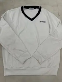 YONEX Vネック長袖ウェア M ホワイト　トレーナー
