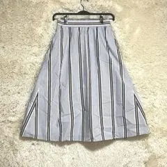 KUMIKYOKU 組曲 フレアスカート サイズ1 爽やかストライプ ひざ丈