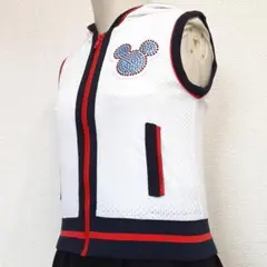 新品未使用タグ付△ディズニー ジャンボリミッキー ベスト 白 110cm キッズ
