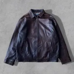 極上 90s Ralph Lauren レザージャケット 羊革 ブラウン XL