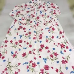 ブランドシャツワンピースCecil McBee 花柄長袖シャツワンピース