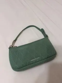CHARLES & KEITH ニット ショルダーバッグ グリーン