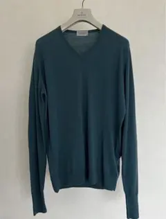定価5万【ジョンスメドレー】長袖モックネックコットンニット 