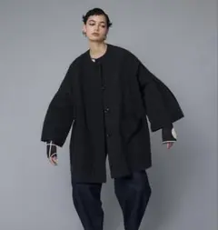 新作 フレア袖 ヘリンドットサイ セール】Color block flared tops (カラーブロックフレアー