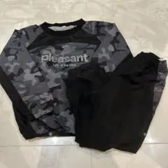 数回使用　ジャージ　中　フリース　迷彩柄 上下　ピステ