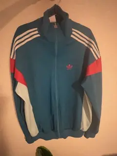 古着　希少　adidas ジャージ 青 ストライプ