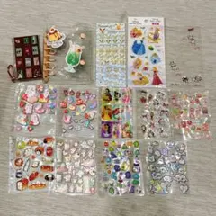 シール大量まとめ売り シール帳付き サンリオ ディズニー ポケモン ぷくぷく