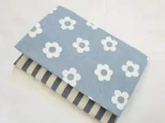 移動ポケット　ハンドメイド　1332.ブルーお花×四角