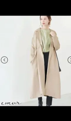 トレンチコート　ロペピクニック　emur リネン混　麻　38