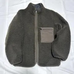 美品UNIQLOUボアフリースリバーシブルジャケットサイズLブラックユニクロユー