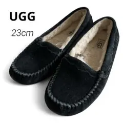 美品　アグ UGG モカシン スカラップド モック 黒　ブラック　23㎝