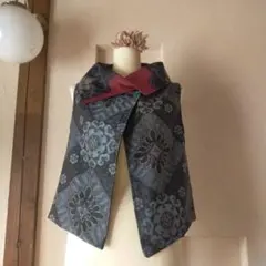 大島紬のリバーシブルベスト　着物リメイク