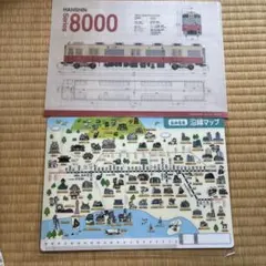未使用‼️阪神電車 8000系 クリアファイル 下敷き　沿線マップ　阪神優勝