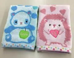 moko heart ハンドタオル　2枚セット　ハリネズミ柄　パンダ柄