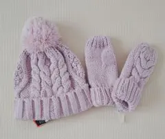 Baby GAP　キッズ　ピンク　ニット帽、手袋セット