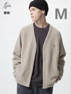 ユニクロ needles ベージュ フリースオーバーサイズカーディガン M