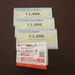 ビックカメラ 株主優待券 3000円分　ラクウル増額