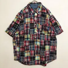 極美品 ジムフレックス パフスリーブ マドラスチェック シャツ 希少16 