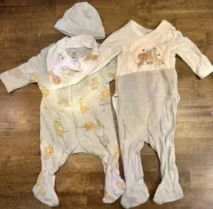 動物柄ロンパース3点セット(~95cm)