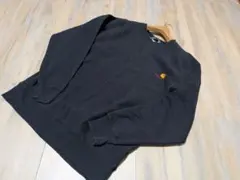 Carhartt ブラック クルーネック 肉厚スウェット 裏起毛 L ロゴ刺繍のサムネイル