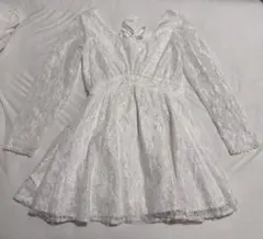 LIZLISA リズリサ 総レース チュニック リボン フリーサイズ ミニワンピ