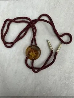 17.96船【ループタイ】アクセサリー　ネックレス和装 鼈甲張り　沈み彫り