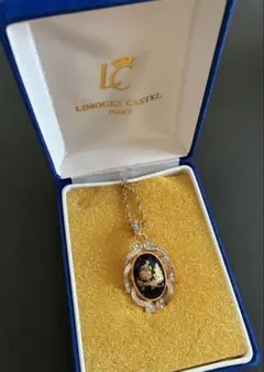 【アンティーク】LIMOGES CASTELネックレス／ゴールド・ラインストーンのサムネイル