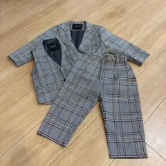 男の子▪️90cm スーツ グレンチェック 3ピース